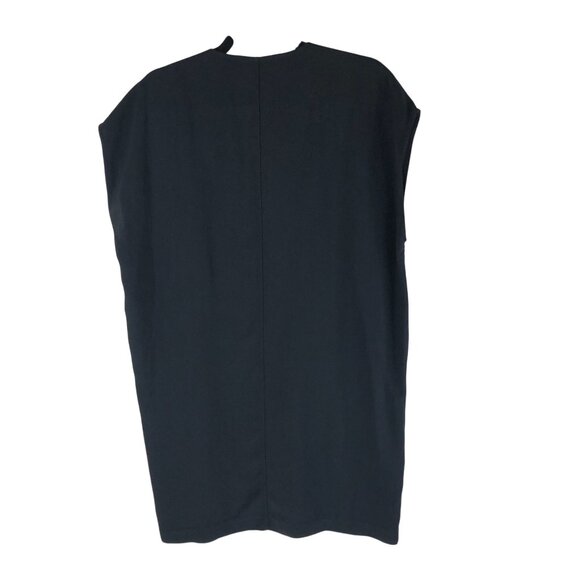 Everlane Black Japanese Goweave V-Neck Cocoon Dress Sleeveless Womens Size L - Picture 2 of 4